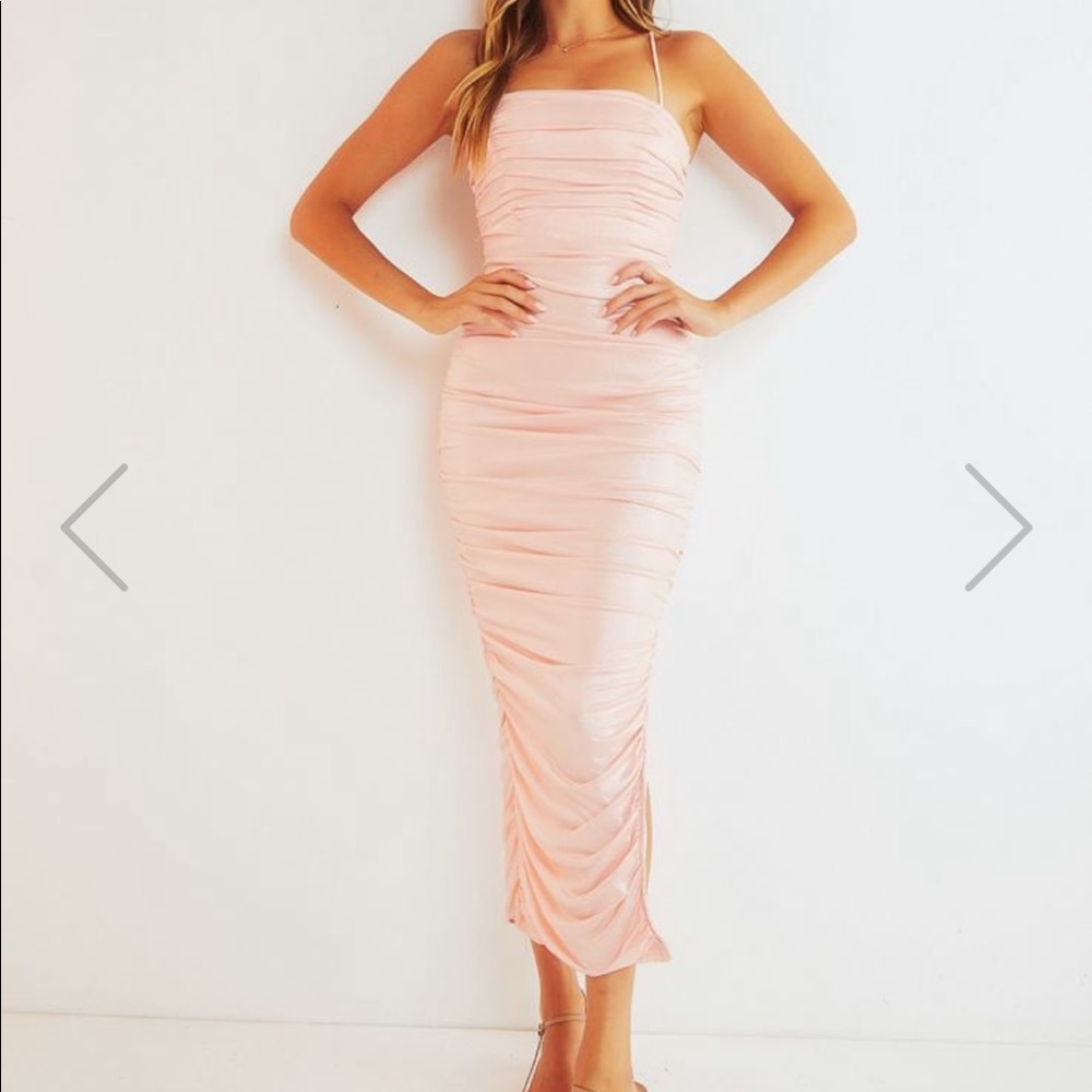 Pepper Mayo long pink dress